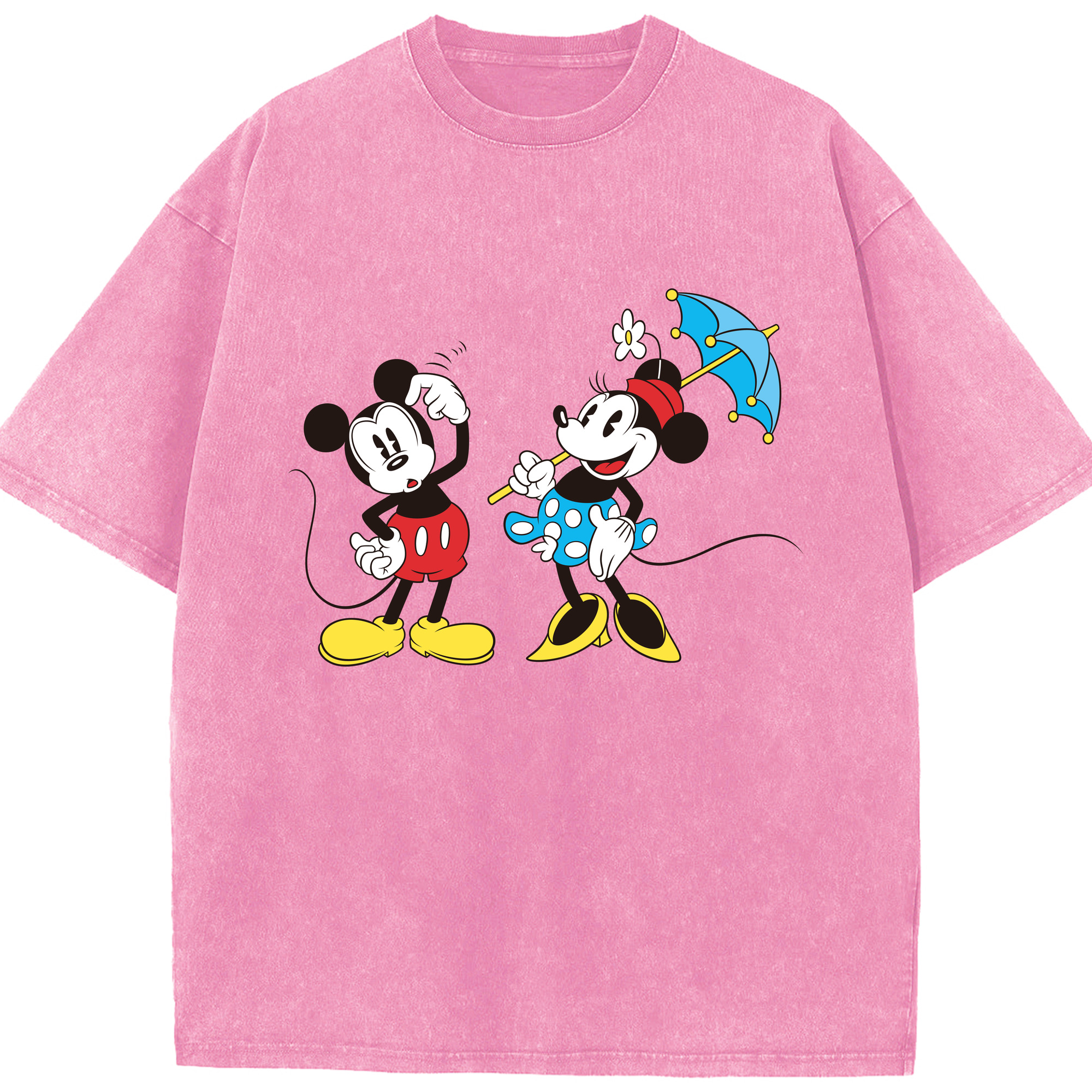 （画像用） ミッキーマウス Mickey Mouse 綿100% ヴィンテージ風 半袖Tシャツ（フロントプリント）